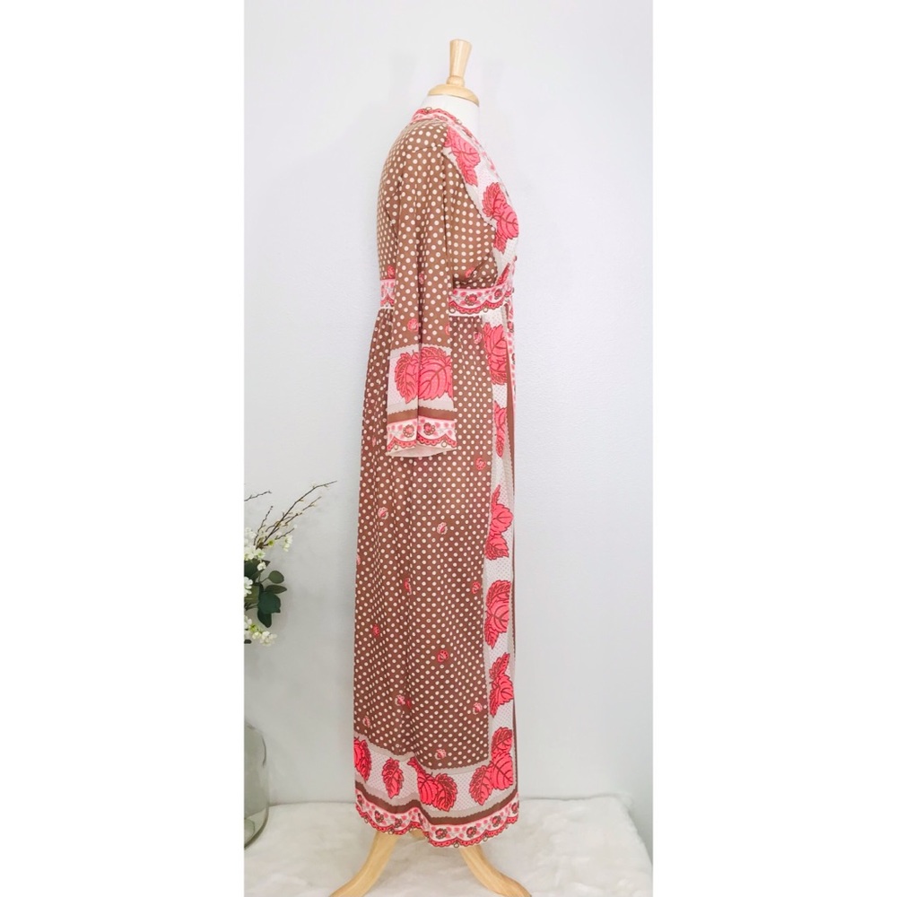 Emilio Pucci Brown and Pink Floral Long Robe - Picture 4 of 14